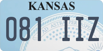 KS license plate 081IIZ