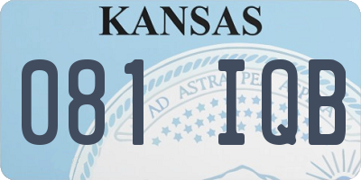 KS license plate 081IQB