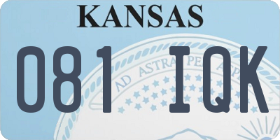 KS license plate 081IQK