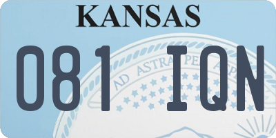 KS license plate 081IQN