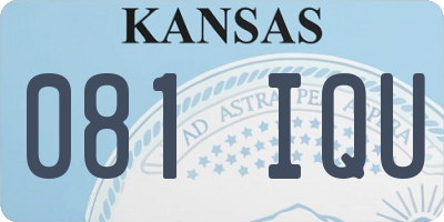 KS license plate 081IQU