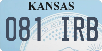 KS license plate 081IRB