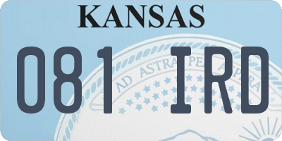 KS license plate 081IRD