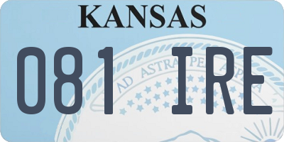 KS license plate 081IRE