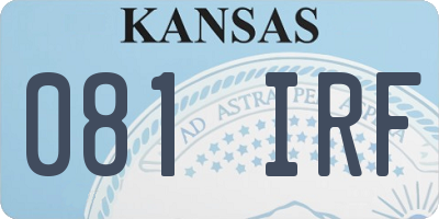 KS license plate 081IRF