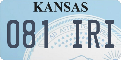 KS license plate 081IRI
