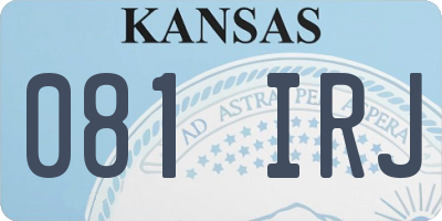 KS license plate 081IRJ