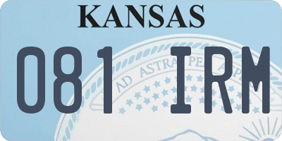 KS license plate 081IRM