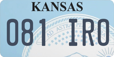 KS license plate 081IRO
