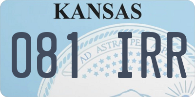KS license plate 081IRR