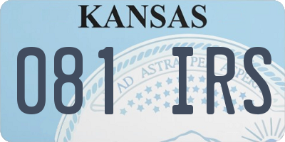 KS license plate 081IRS