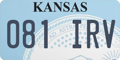 KS license plate 081IRV