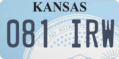 KS license plate 081IRW