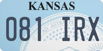 KS license plate 081IRX
