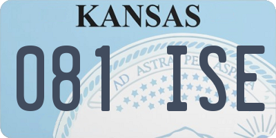 KS license plate 081ISE