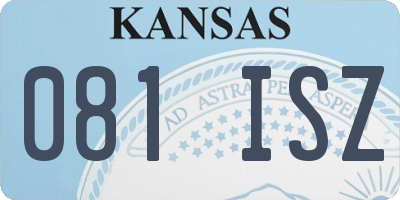 KS license plate 081ISZ