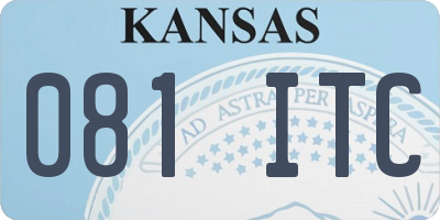 KS license plate 081ITC