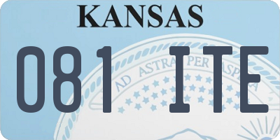 KS license plate 081ITE