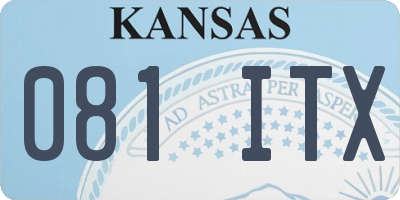 KS license plate 081ITX