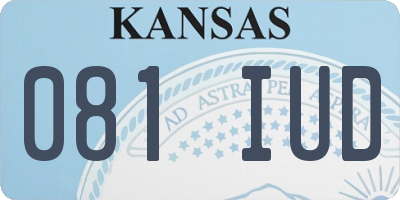 KS license plate 081IUD