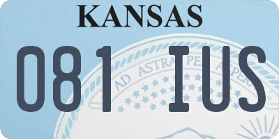 KS license plate 081IUS