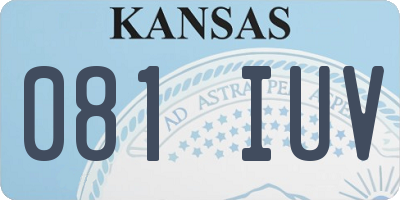 KS license plate 081IUV