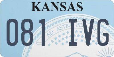 KS license plate 081IVG
