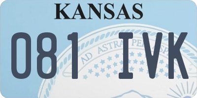 KS license plate 081IVK
