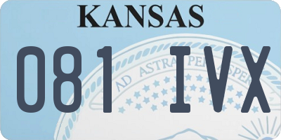 KS license plate 081IVX