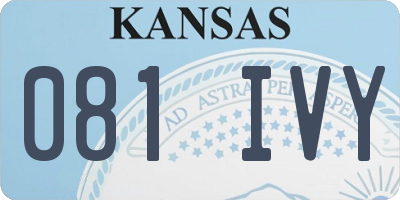 KS license plate 081IVY