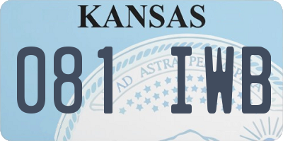 KS license plate 081IWB