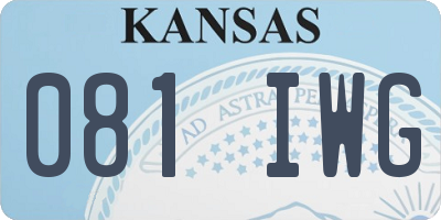 KS license plate 081IWG