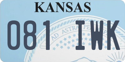 KS license plate 081IWK