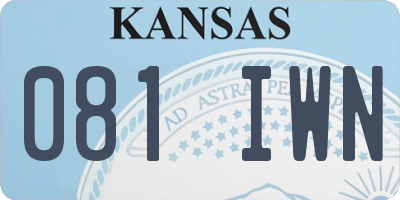 KS license plate 081IWN
