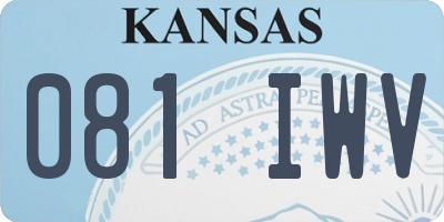 KS license plate 081IWV