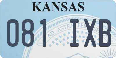 KS license plate 081IXB