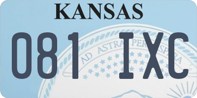 KS license plate 081IXC