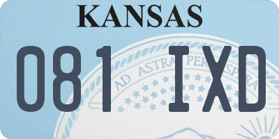 KS license plate 081IXD
