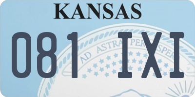 KS license plate 081IXI