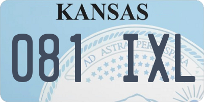 KS license plate 081IXL