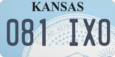 KS license plate 081IXO