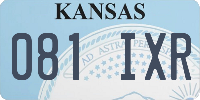 KS license plate 081IXR