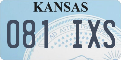 KS license plate 081IXS