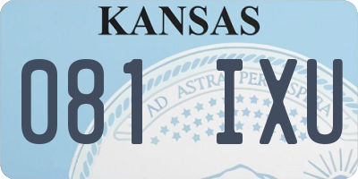 KS license plate 081IXU