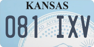 KS license plate 081IXV