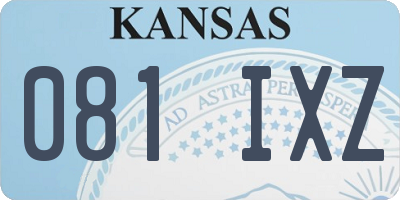 KS license plate 081IXZ