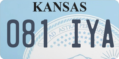 KS license plate 081IYA