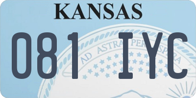 KS license plate 081IYC