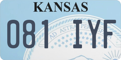 KS license plate 081IYF