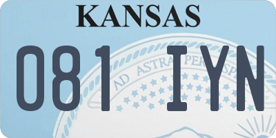 KS license plate 081IYN